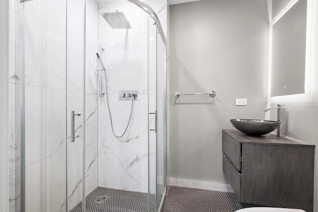 974 Crabapple Dr Unit 308, Prospect Heights, IL 60070 - full bathroom featuring a marble finish shower and vanity