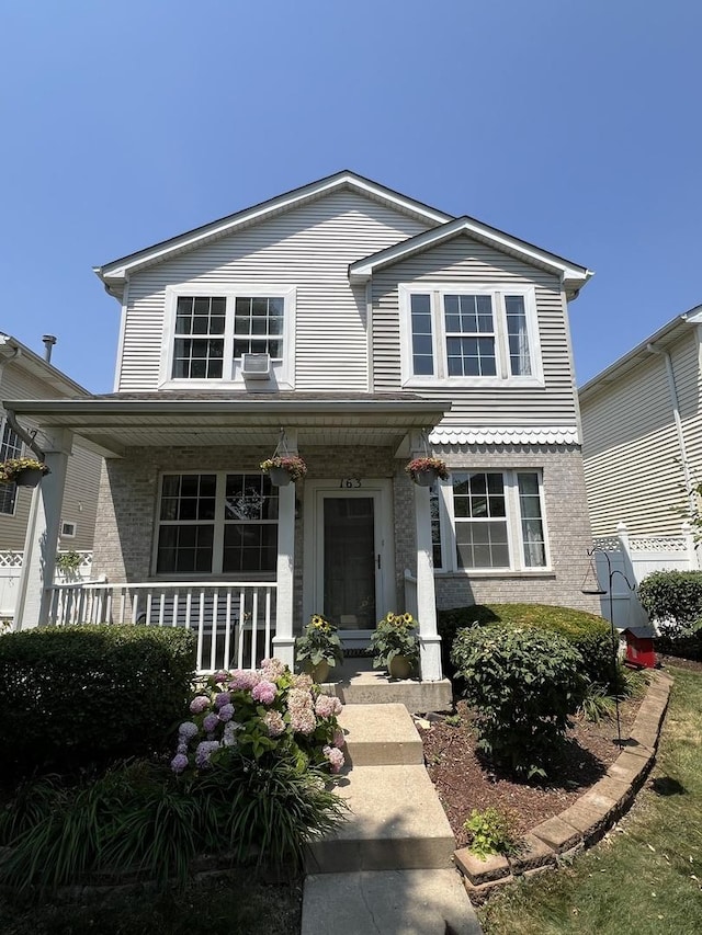 163 Mountain Laurel Ct, Romeoville, IL 60446 - traditional home with brick siding and a porch