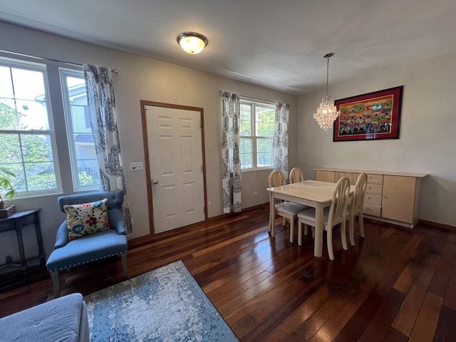 163 Mountain Laurel Ct, Romeoville, IL 60446 - dining room with a chandelier and dark wood finished floors