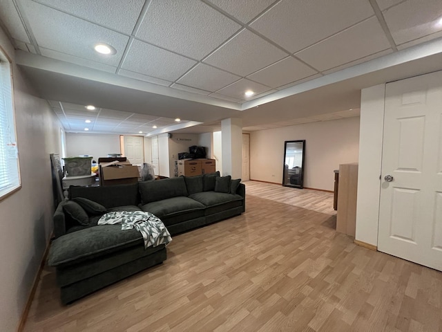 163 Mountain Laurel Ct, Romeoville, IL 60446 - living room with a paneled ceiling, light wood finished floors, and recessed lighting
