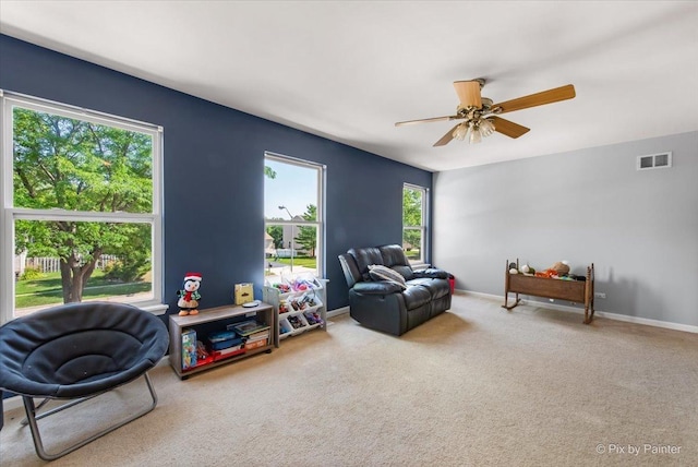 243 Johnson St, Hampshire, IL 60140 - sitting room with carpet and ceiling fan