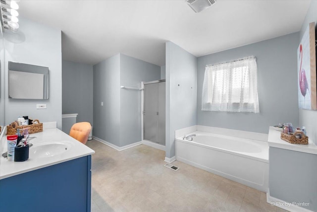 243 Johnson St, Hampshire, IL 60140 - bathroom with a stall shower, a garden tub, and vanity