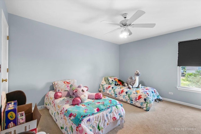 243 Johnson St, Hampshire, IL 60140 - bedroom with carpet floors and ceiling fan
