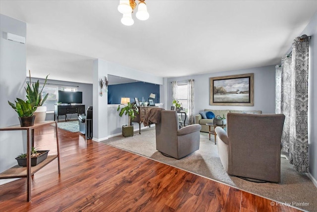 243 Johnson St, Hampshire, IL 60140 - living area featuring wood finished floors and baseboards
