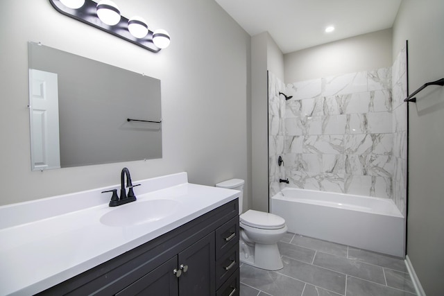 121 Pine St, Buckingham, IL 60917 - full bathroom featuring vanity, bathing tub / shower combination, and tile patterned floors