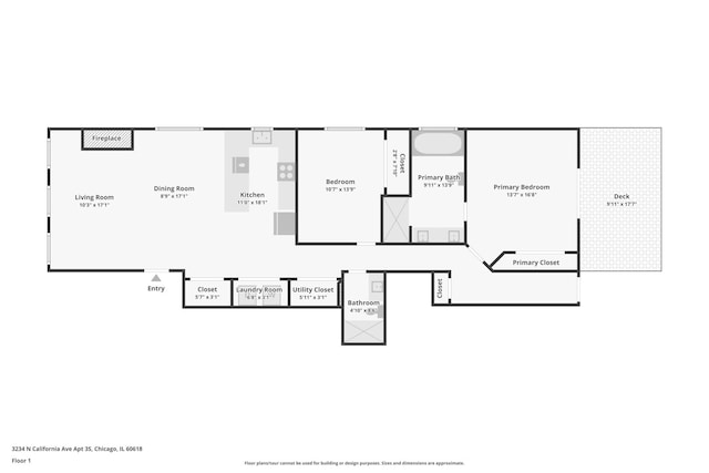 3234 N California St Unit 3S, Chicago, IL 60618 - view of floor plan / room layout