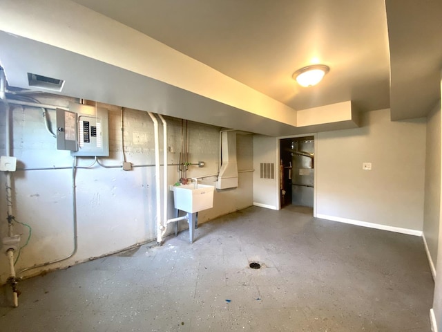 16009 Debbie Ln, South Holland, IL 60473 - unfinished below grade area featuring electric panel and a sink