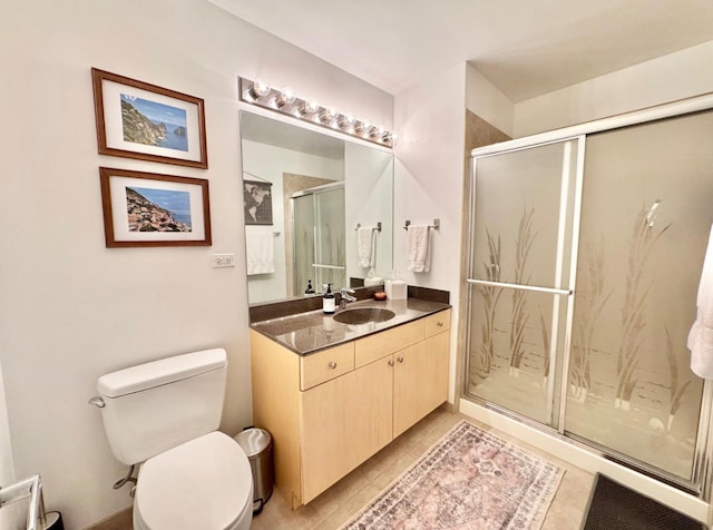235 W Van Buren St Unit 1703, Chicago, IL 60607 - bathroom with vanity, a stall shower, and tile patterned flooring