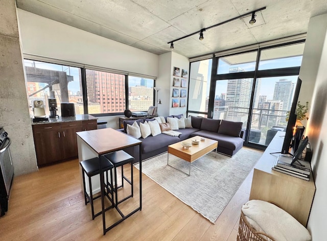 235 W Van Buren St Unit 1703, Chicago, IL 60607 - living room featuring track lighting and light wood finished floors