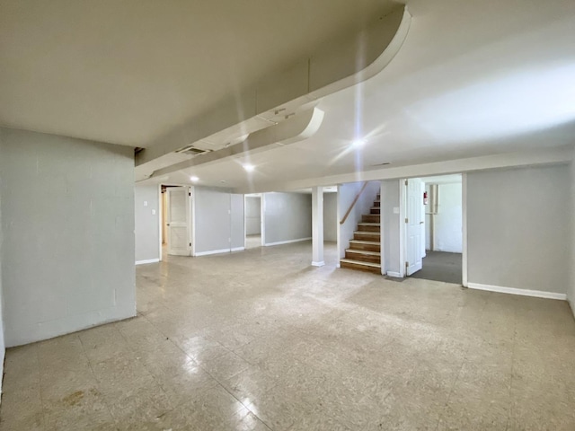 518 156th Pl, Calumet City, IL 60409 - finished basement featuring stairway and baseboards