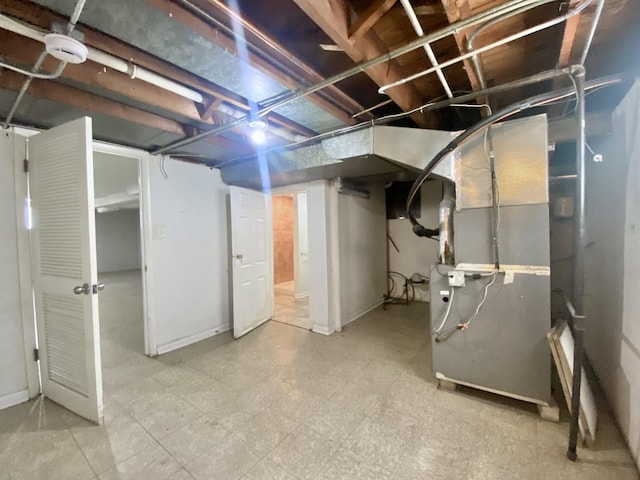 518 156th Pl, Calumet City, IL 60409 - unfinished below grade area with tile patterned floors and heating unit
