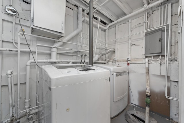 3760 176th Pl, Country Club Hills, IL 60478 - laundry area featuring washing machine and dryer and electric panel