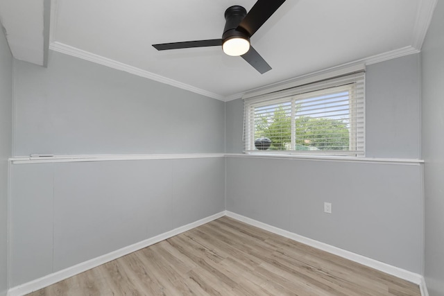 3760 176th Pl, Country Club Hills, IL 60478 - unfurnished room with crown molding, light wood-type flooring, and ceiling fan
