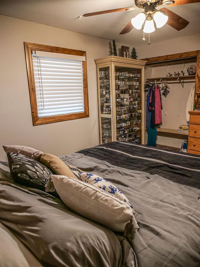 26 N Deer Lk, Villa Grove, IL 61956 - bedroom featuring a closet and a ceiling fan