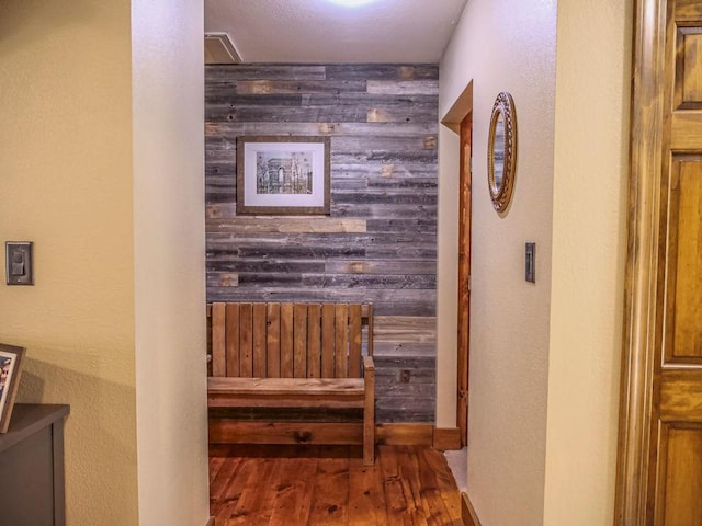 26 N Deer Lk, Villa Grove, IL 61956 - corridor featuring wood walls and wood finished floors