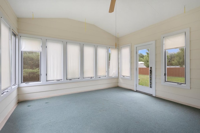 1108 Lancaster Ave, Elk Grove Village, IL 60007 - unfurnished sunroom featuring carpet flooring and lofted ceiling