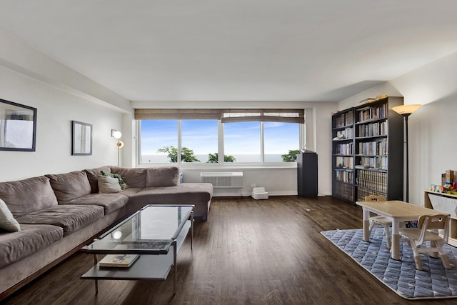 1440 N Lake Shore Dr Unit 4Bd, Chicago, IL 60610 - living room with a wall mounted AC and dark wood-type flooring