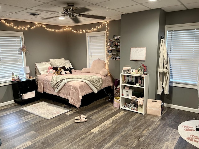 2603 3rd St, Peru, IL 61354 - bedroom featuring a paneled ceiling, wood finished floors, and ceiling fan