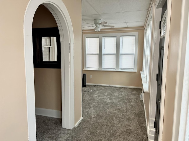 2603 3rd St, Peru, IL 61354 - corridor with carpet flooring and a paneled ceiling