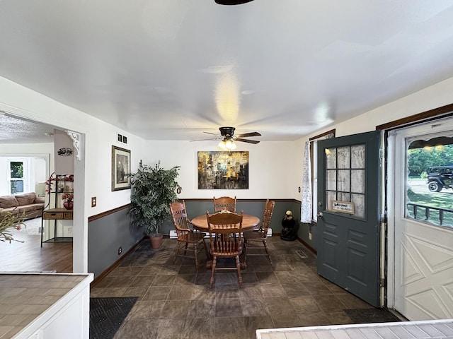 725 Opal St, Marseilles, IL 61341 - dining area with healthy amount of natural light and a ceiling fan