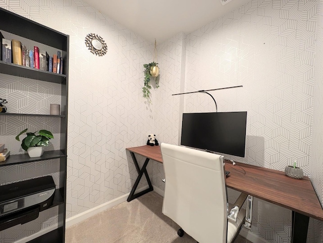 63 Nicholas Dr W, Des Plaines, IL 60016 - carpeted office featuring baseboards and wallpapered walls