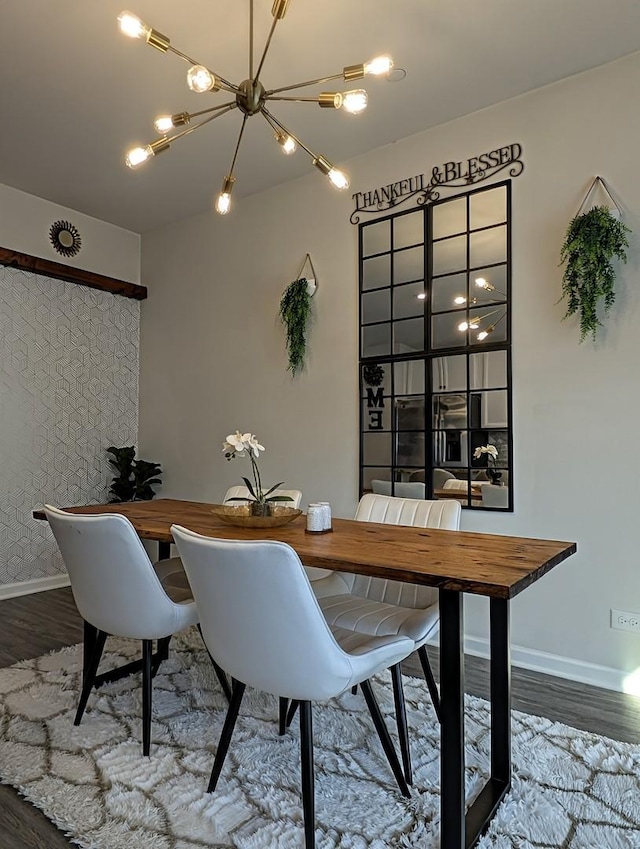 63 Nicholas Dr W, Des Plaines, IL 60016 - dining area with wood finished floors and a chandelier
