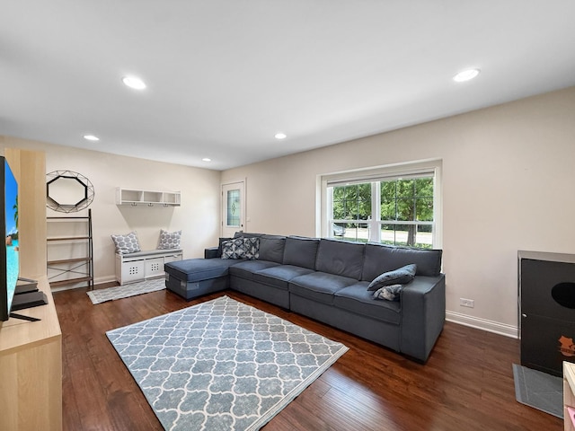 328 Thunderbird Trl, Carol Stream, IL 60188 - living area featuring dark wood finished floors and recessed lighting