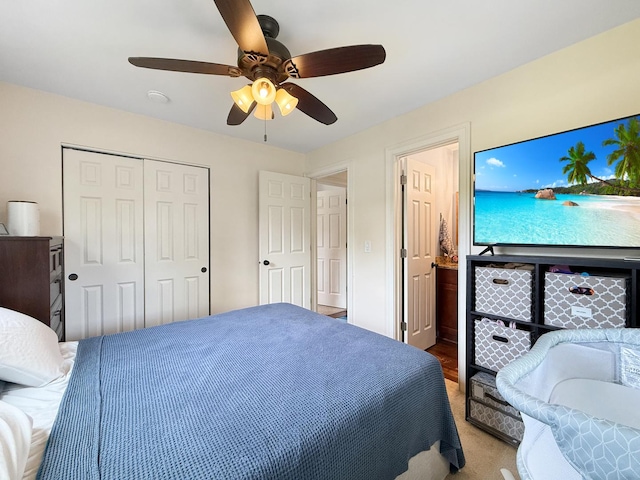 328 Thunderbird Trl, Carol Stream, IL 60188 - bedroom featuring a closet and ceiling fan