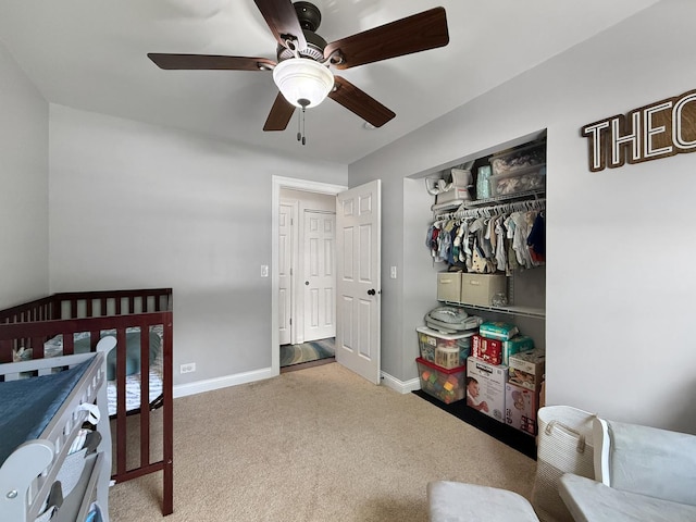 328 Thunderbird Trl, Carol Stream, IL 60188 - carpeted bedroom featuring a closet and ceiling fan