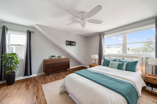 15 Ridge Rd, Lemont, IL 60439 - bedroom featuring lofted ceiling, wood finished floors, and ceiling fan