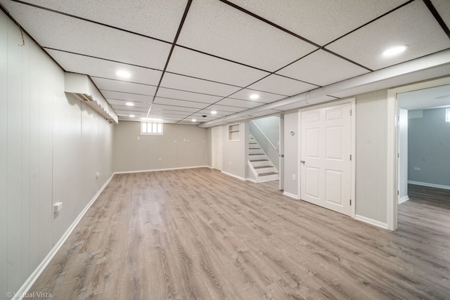 15 Ridge Rd, Lemont, IL 60439 - basement with wood finished floors, stairway, and recessed lighting