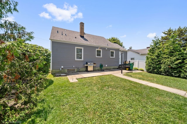 15 Ridge Rd, Lemont, IL 60439 - rear view of property featuring a chimney and a patio