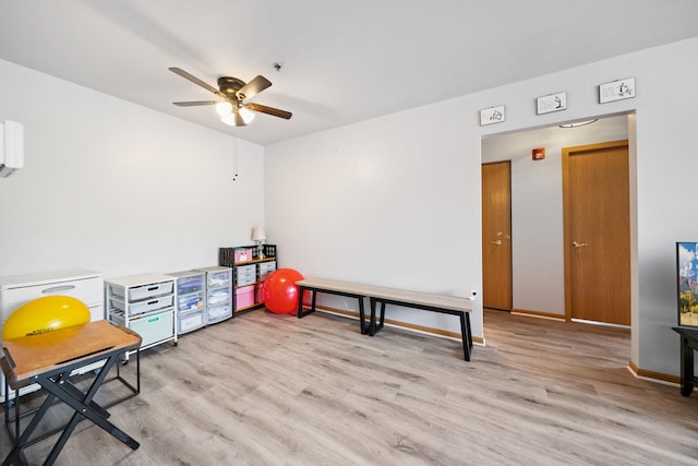 941 N Swift Rd Unit 201, Addison, IL 60101 - playroom featuring light wood finished floors and ceiling fan