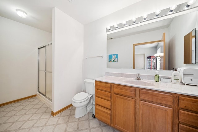 941 N Swift Rd Unit 201, Addison, IL 60101 - bathroom featuring tile patterned floors, vanity, and a shower stall