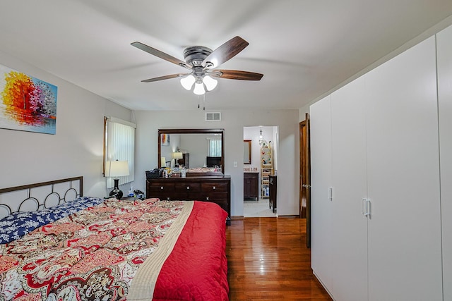 1008 S Beechwood Dr, Mount Prospect, IL 60056 - bedroom featuring wood finished floors and ceiling fan