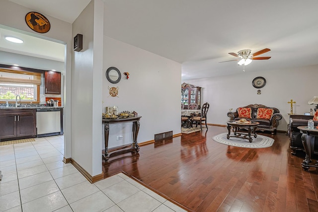 1008 S Beechwood Dr, Mount Prospect, IL 60056 - dining room featuring a ceiling fan and light wood finished floors