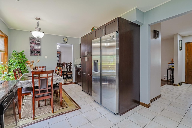1008 S Beechwood Dr, Mount Prospect, IL 60056 - dining room with light tile patterned floors and crown molding