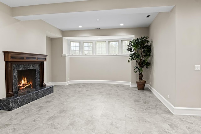 23 Enclave Ct, South Barrington, IL 60010 - unfurnished living room featuring a fireplace and recessed lighting