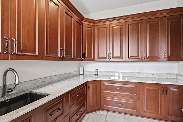 23 Enclave Ct, South Barrington, IL 60010 - kitchen with light stone countertops, light stone finish flooring, and brown cabinets
