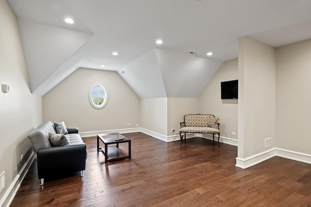 23 Enclave Ct, South Barrington, IL 60010 - living area featuring vaulted ceiling, wood finished floors, and recessed lighting