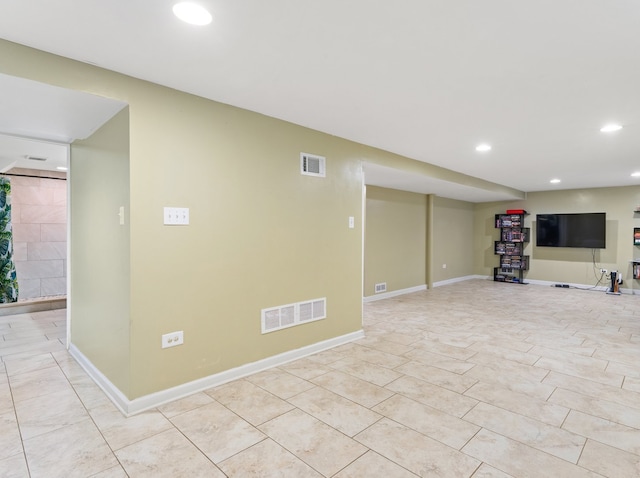 240 N Park Dr, Glenwood, IL 60425 - finished basement featuring recessed lighting and light tile patterned floors