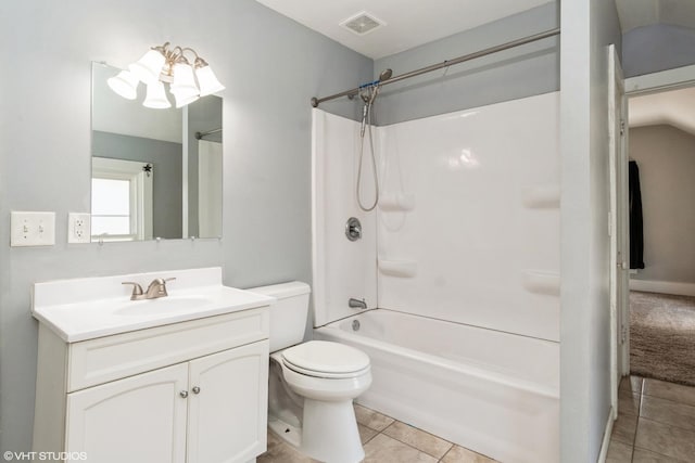 555 S Lasalle St, Aurora, IL 60505 - bathroom with vanity, shower / tub combination, and tile patterned flooring