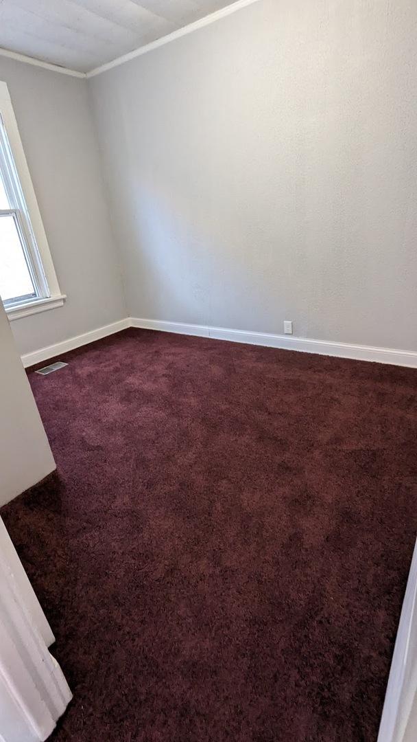8817 S Elizabeth St, Chicago, IL 60620 - unfurnished room with crown molding and dark carpet