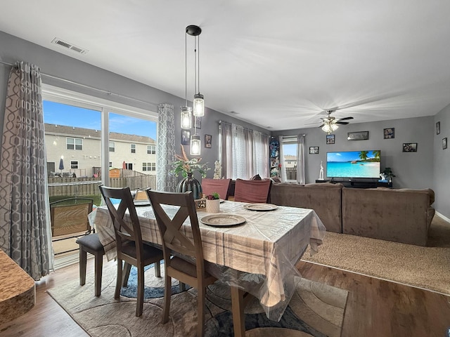 251 Maryland Ln, Pingree Grove, IL 60140 - dining room featuring wood finished floors and ceiling fan