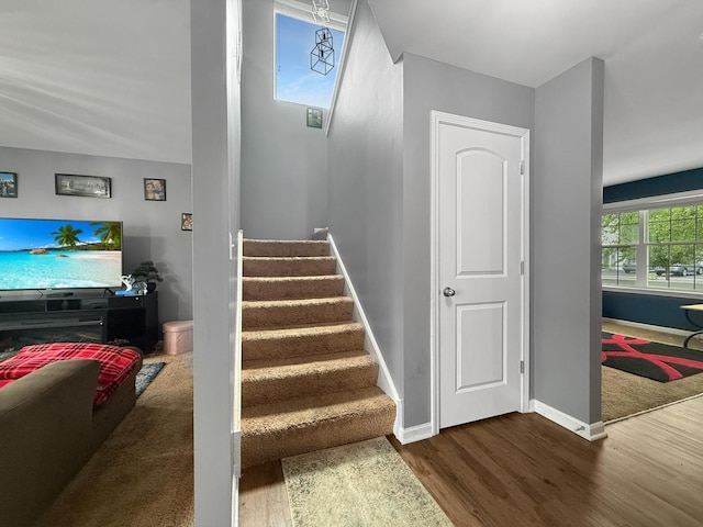 251 Maryland Ln, Pingree Grove, IL 60140 - stairway with wood finished floors and baseboards