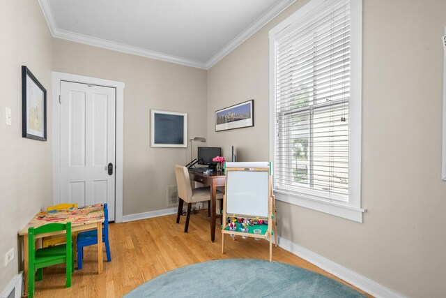 1718 Lake Ave, Wilmette, IL 60091 - office featuring wood finished floors and ornamental molding