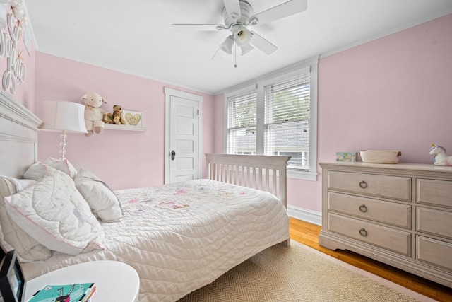 1718 Lake Ave, Wilmette, IL 60091 - bedroom with wood finished floors and ceiling fan