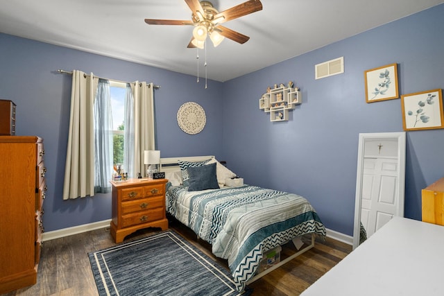 8102 Expedition St, Joliet, IL 60431 - bedroom with dark wood-type flooring and a ceiling fan
