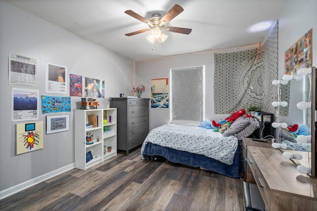 8102 Expedition St, Joliet, IL 60431 - bedroom featuring dark wood-style flooring and a ceiling fan