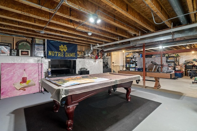 8102 Expedition St, Joliet, IL 60431 - rec room with finished concrete floors and pool table